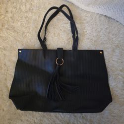 Overnight Or Travel Carry On Bag, Dark Blue With Gold Accents