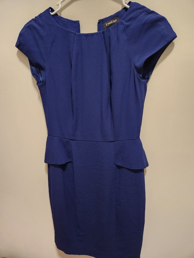 Bebe woman's blue dress body con dressy work size 0