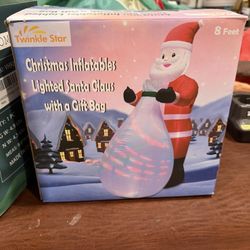 8ft Santa With Giant Bag Inflatable 