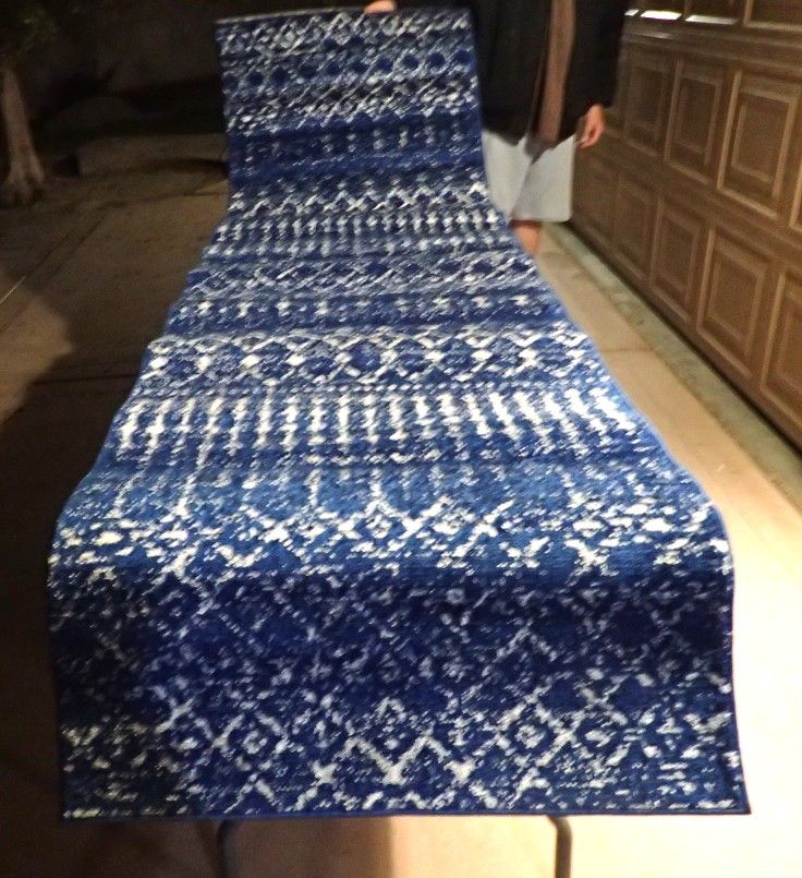 Bodrum Blue Runner Rug 2'6 x 10'