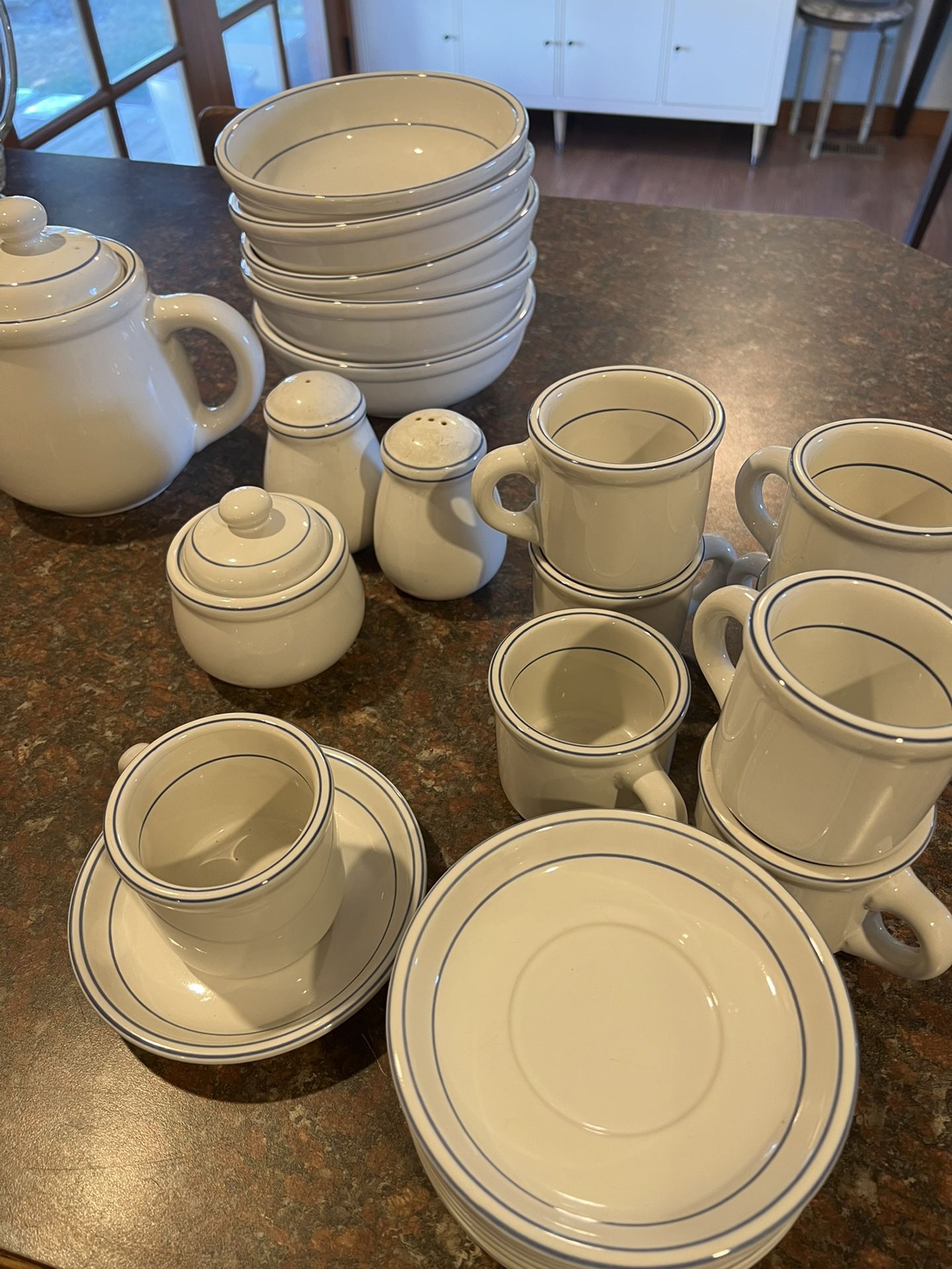 Galaxy Stoneware Trend Pacific White/Blue