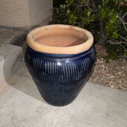 Large Glass Clay Plant Pot