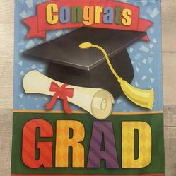 brand new bought and never used graduation garden flag bright vibrant colors and double-sided