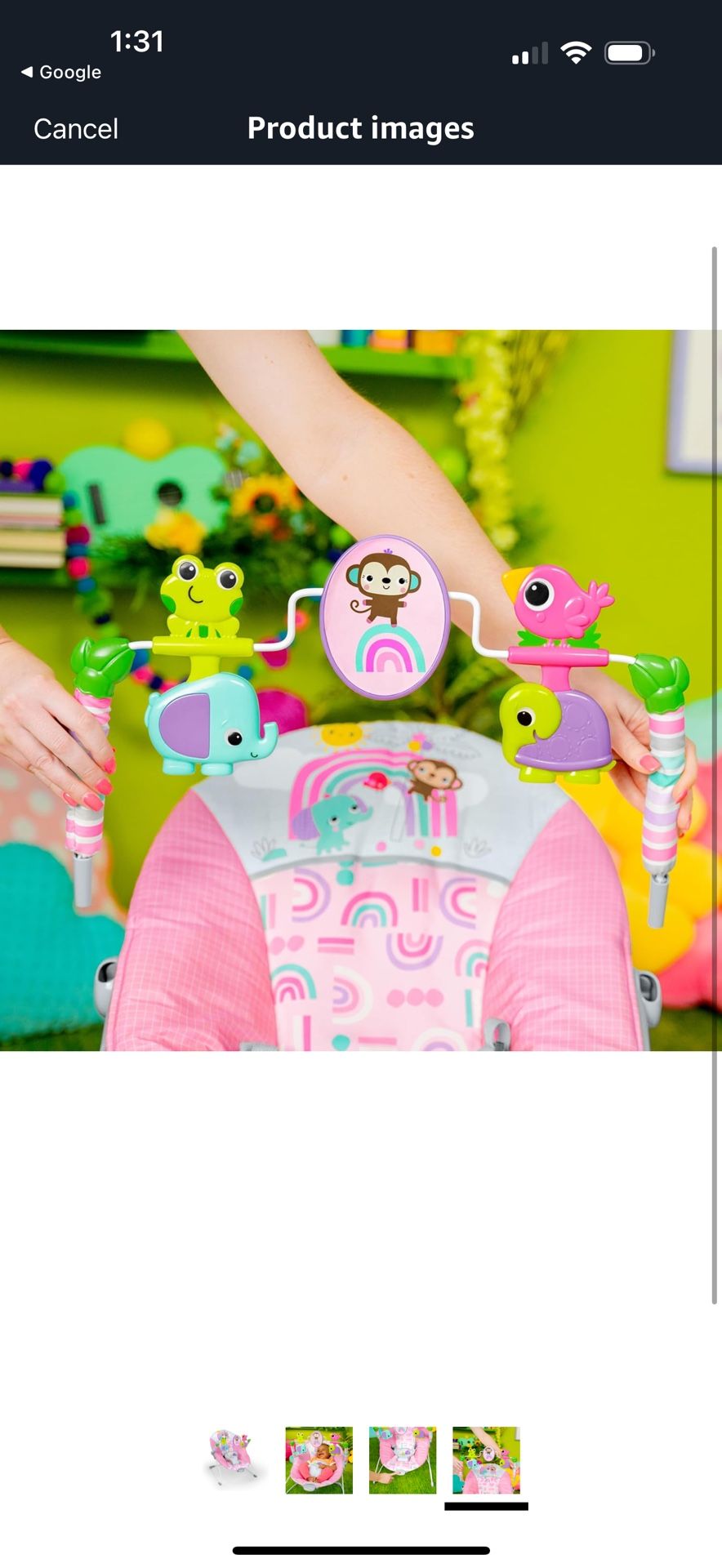 Bright Starts Baby Bouncer (PINK)