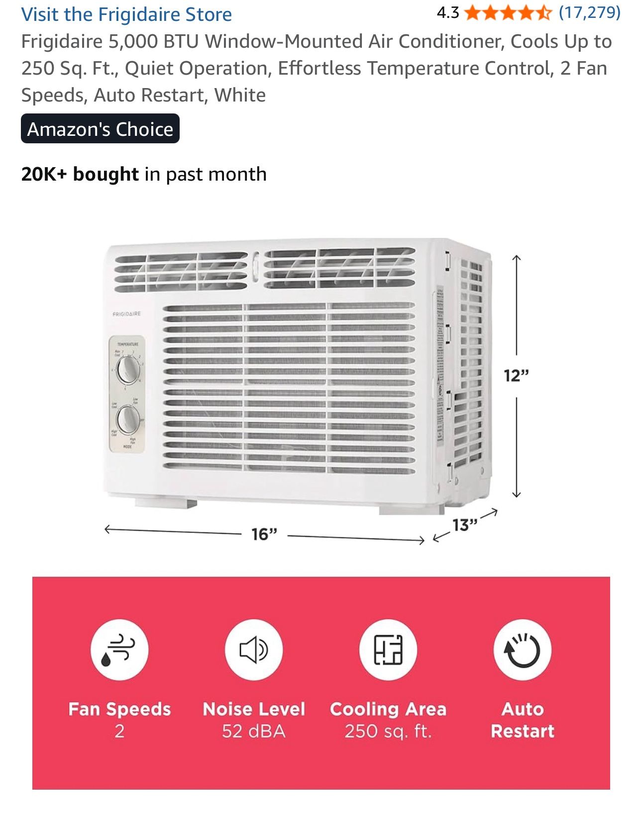 Frigidaire Window Air Conditioner - Never Been Opened