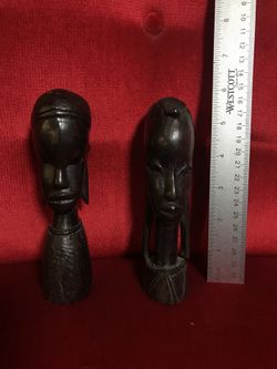 Vintage solid ebony African sculptures
