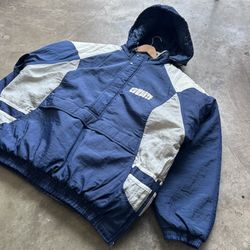 Vintage NFL Reebok Dallas Cowboys Quarter-Zip Pullover Heavy Jacket w/ Hood