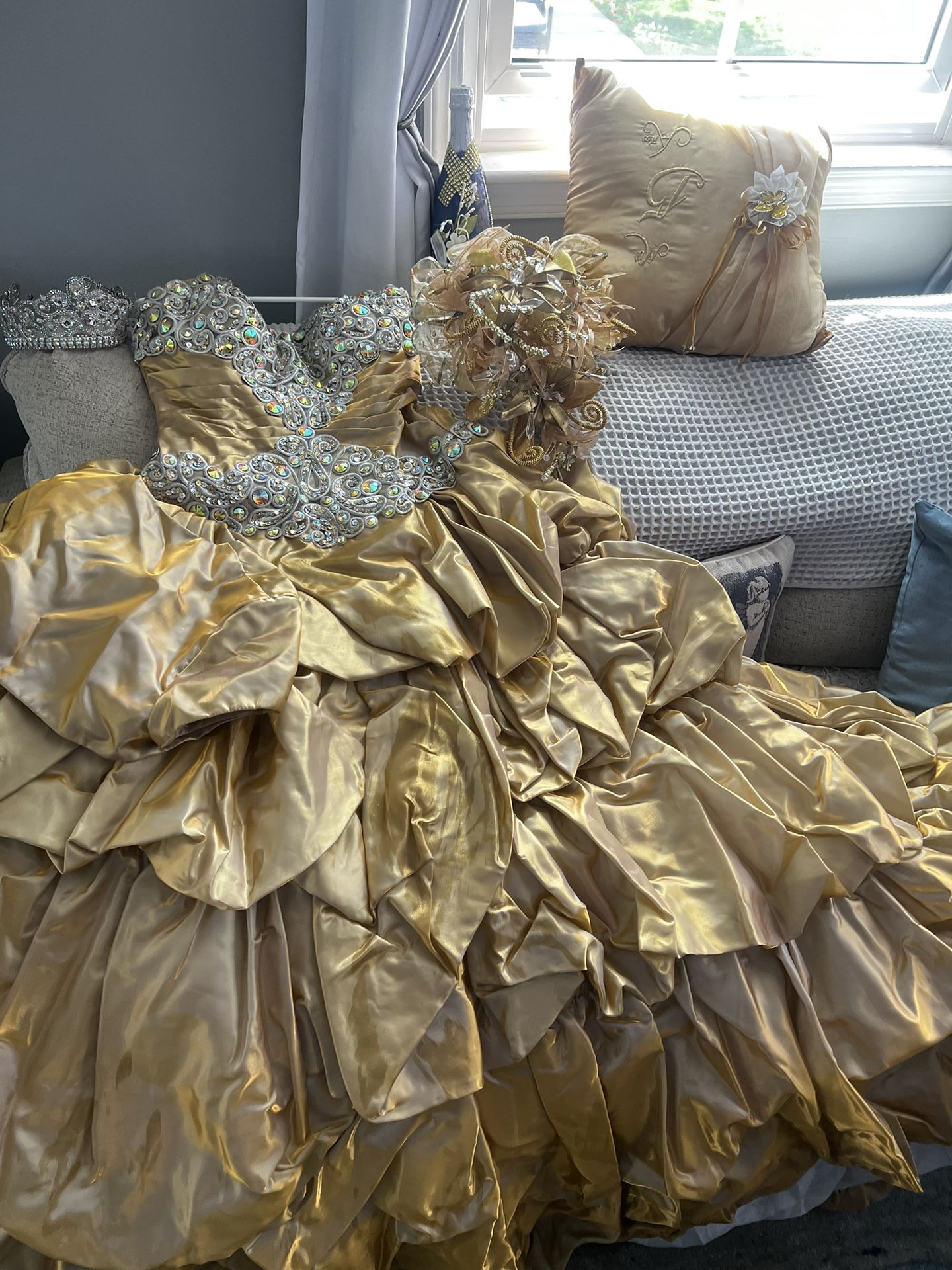 Gold Quinceañera Dress!