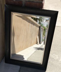 Mirror Beveled Glass Black Frame