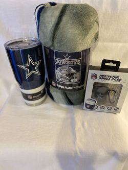 Dallas Cowboys 32 oz tumbler fleece blanket AirPod card