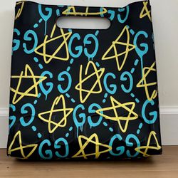 Gucci GucciGhost graffiti Leather Tote