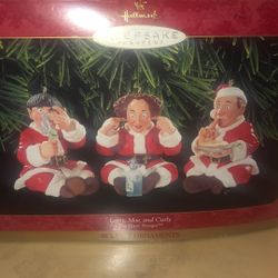 Moe, Larry And Curly Christmas Ornaments
