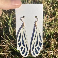Dragonfly Faux Leather Earrings