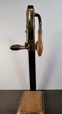 Vintage Legrale Brass and Wood Table Top Wine Bottle Opener