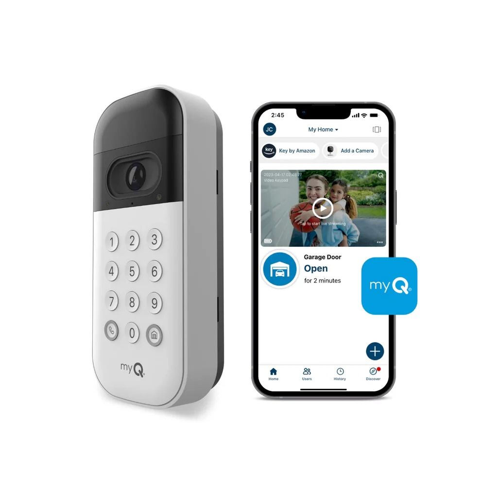 New CHAMBERLAIN myQ Smart Garage Door Video Keypad with Wide-Angle Camera Smartphone Control Security Surveillance Camera