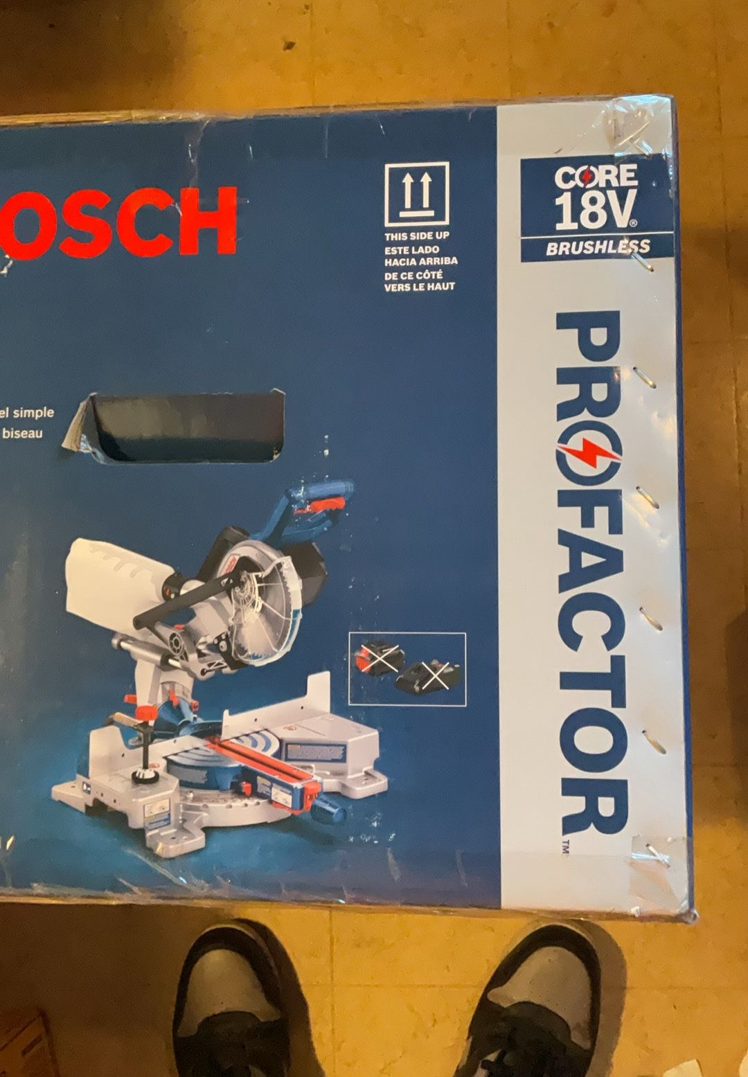 Brand New BOSCH 18 Volts 7-1/4” Single Bevel Slide Miter Saw ( Tool Only ). 200 Firm on Price. 200 Firme en Precio.