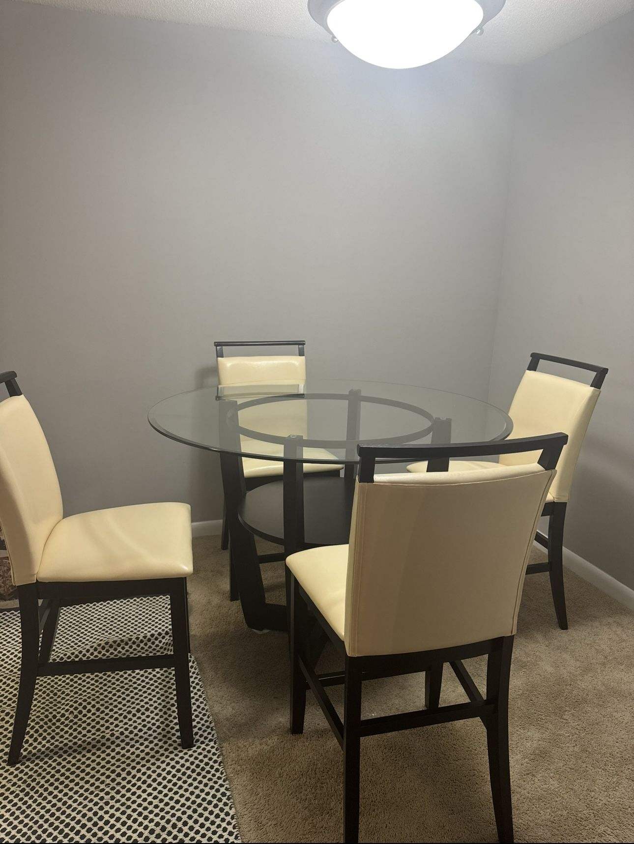 Ciara Espresso 48in Round Counter Height Dining Table And Chairs