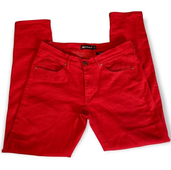 Men's Red skinny fit denim jeans by Royal Blue size 32" X 30"