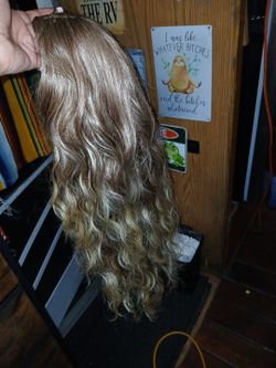 Blonde Brown Mix Curl Wavy Wig