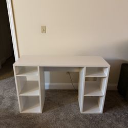 Mainstays 4-Cube Storage Desk, White Grain