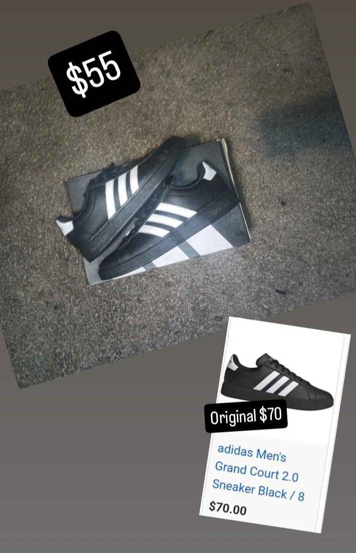 adidas Men Grand Court 2.0 Sneaker Black Size 11