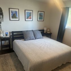 California King Bed/Frame + 2 Nightstands + TV Console