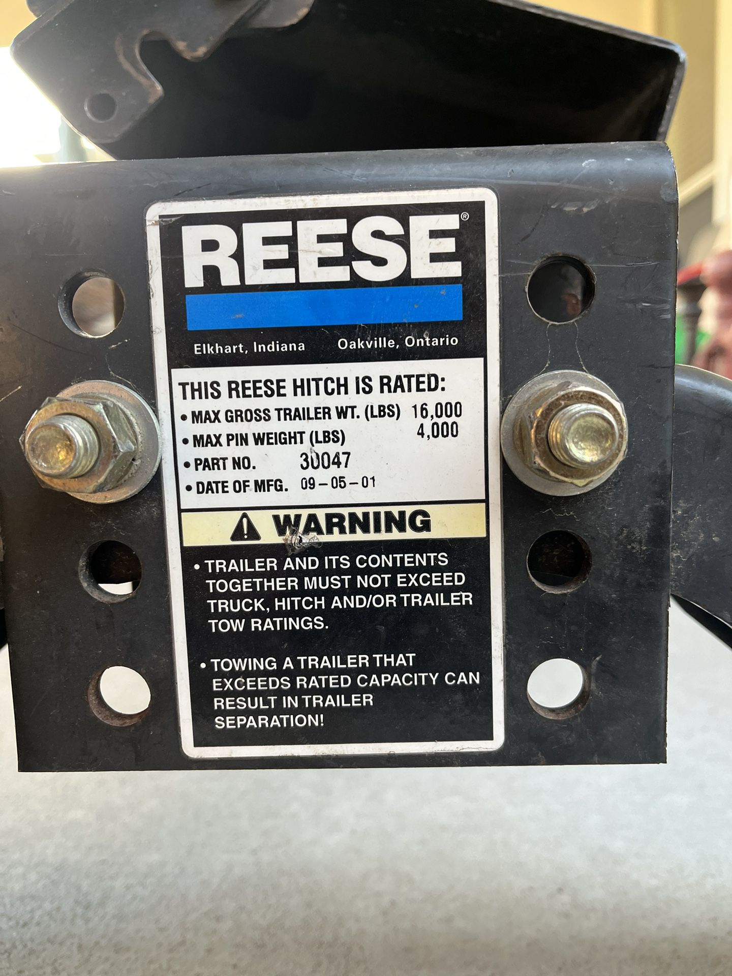 REESE 5th WHEEL HITCH 