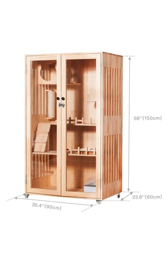 Laifug Double Door Cat Villa, Wood, Large 