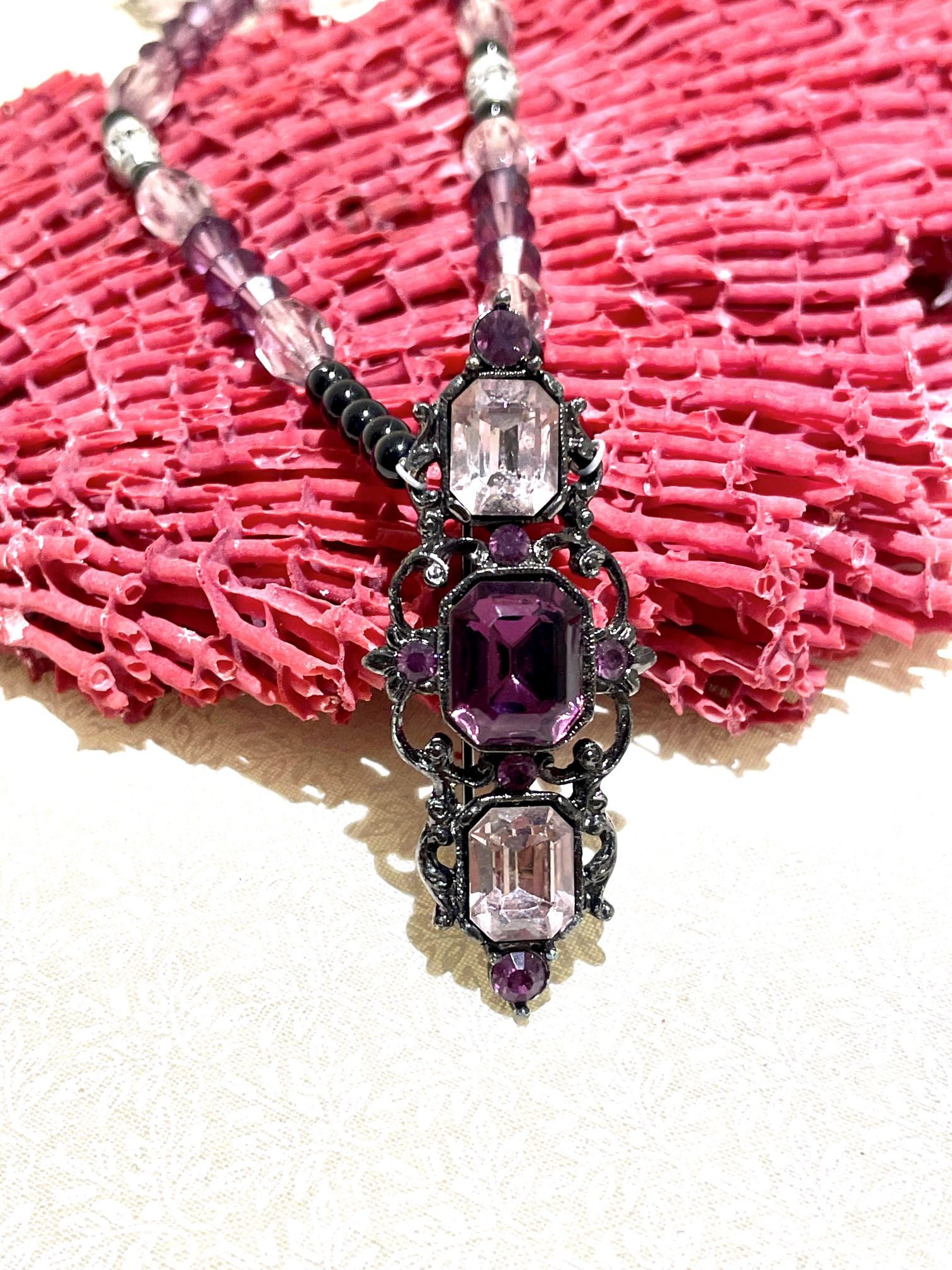 20” Amethyst Crystal Necklace 