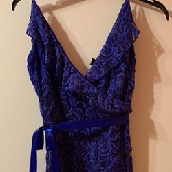 Royal Blue Long Lace Dress