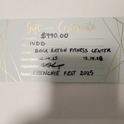 Boca Fitness Center Gym Membership 1 Year