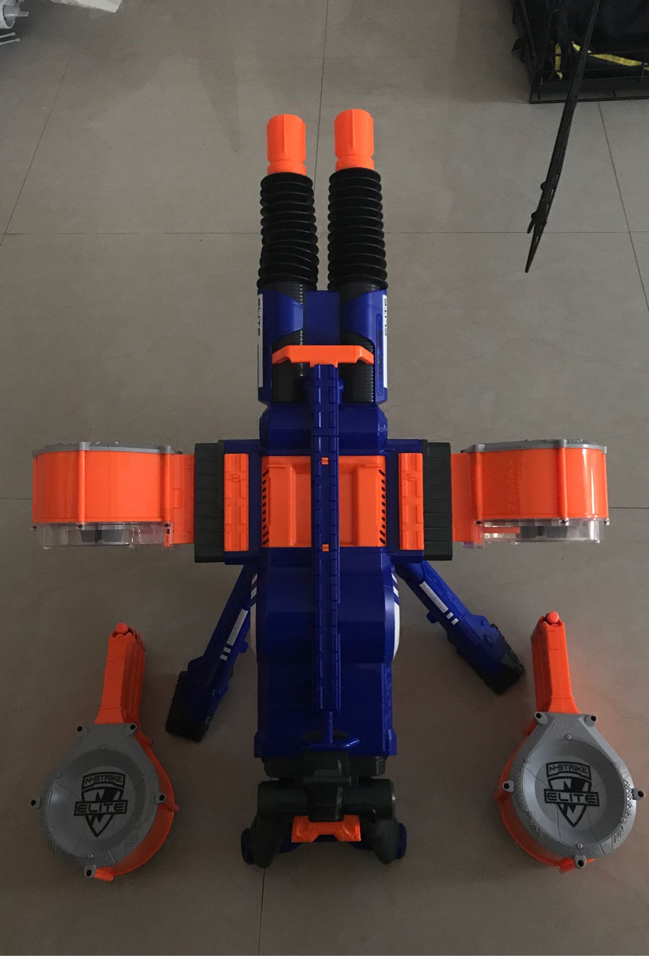 Nerf Rhino fire elite machine gun with drums working