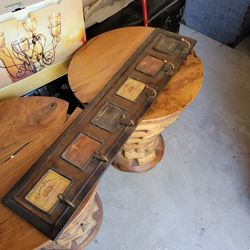 Vintage wine coat /keys rack hooks