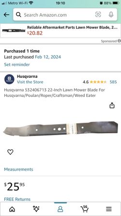 Lawn Mower Blade 22 Inch