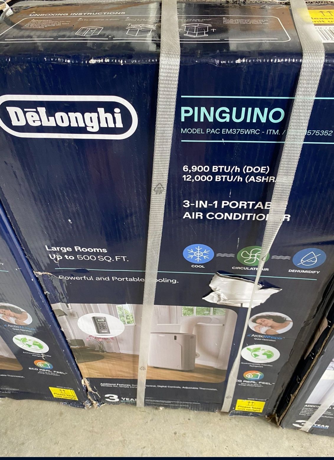 Brand New - Portable Air Conditioner - Whisper Cool Delonghi 3 in 1, 12,000 BTU
