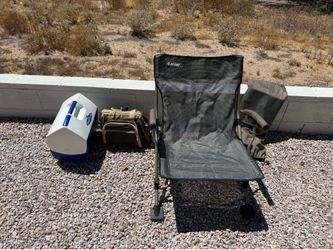 Sturdy, adjustable beach chair and Cooler