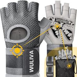 5-in-1 Workout Gloves for Men & Women, with Excellent Grip, Full Protection Exercise Weight Lifting Gym Gloves, Detachable Wrist Strap & Mesh Bag