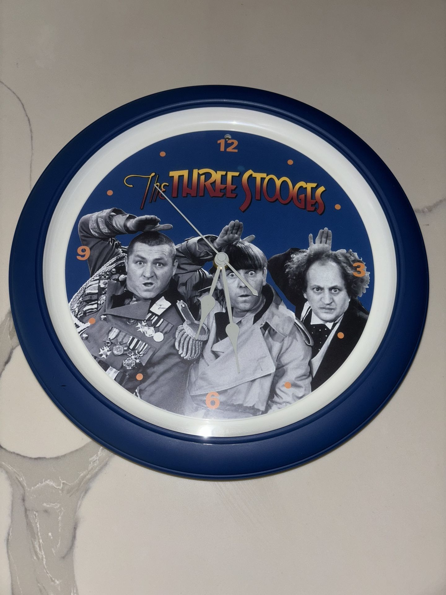 Three Stooges Talking 14 Inch Wall Clock. Perfect Condition.