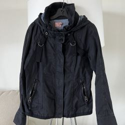 Black Cotton Denim Jacket 