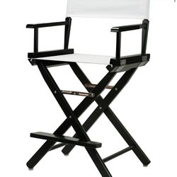 Casual Home 24" Director Counter Height Chair Black Frame-with White Canvas New Open Box