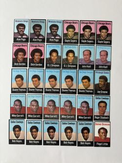 1972 NFLPA Fabric Card Lot Of 30 Staubach RC O.J. Simpson Sayers Greene