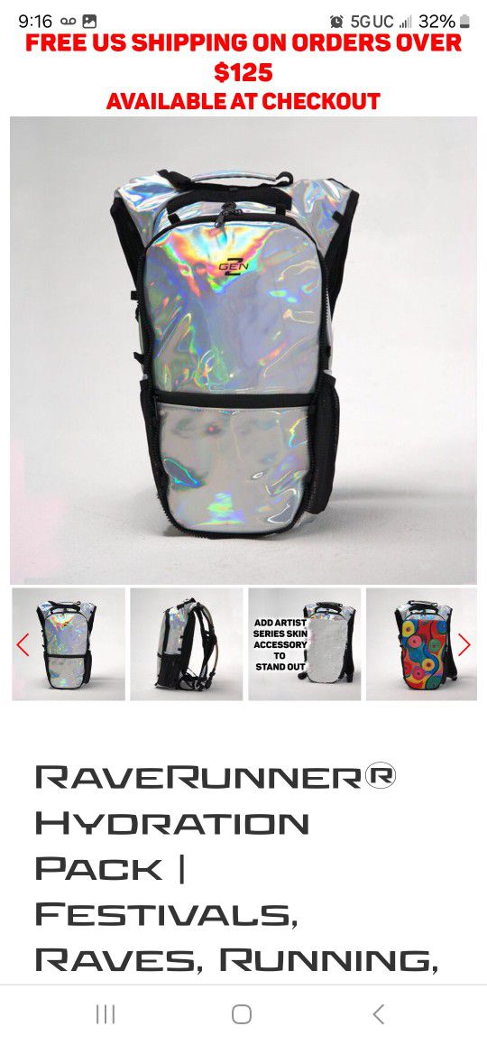 RaveRunner® Anti-Theft Hydration Backpack | Rave Hydration Pack, Festival Water Bag, Hydropack Rave, Rave Camelbak

