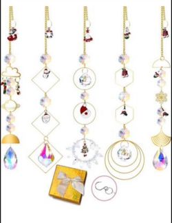 Brandnew  Sun Catchers Coloful Crystal SunCatcher - 5 PCS Sun Catchers Indoor Window Decor Sun Catchers with Crystals Chain Pendant Prism Suncatcher f
