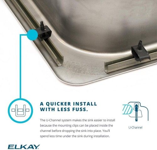 ELKAY LUSTERTONE Drop In Stainless 33 in. Single Bowl Sink DLRS(contact info removed)