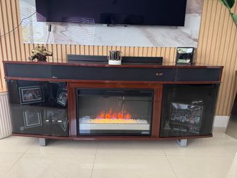 TV Stand with Electric Fireplace Insert