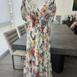 Express floral full length dress