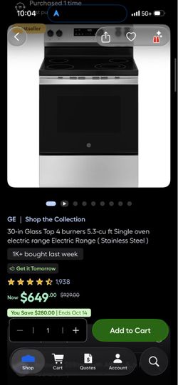 GE 30-in Stainless Steel Electric Range