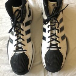 Adidas Pro Model Black White Basketball Sneakers, Mens Sz 15.