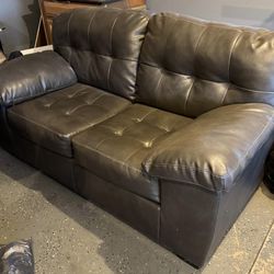 Faux leather couches