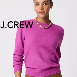 (NEW) (3 SIZES AVAILABLE) WOMEN’S J.CREW FACTORY ROYAL FUCHSIA CREWNECK SWEATER IN EXTRA SOFT YARN - SIZES: SMALL, MEDIUM AND LARGE (MSRP: $98)